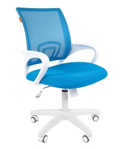 Компьютерное кресло CHAIRMAN 696 white, tw12-tw04 голубой в Хабаровске
