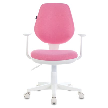 Компьютерное кресло Brabix Fancy MG-201W (с подлокотниками, пластик белый, розовое) 532409 в Хабаровске - изображение