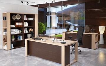 Кабинет руководителя ALTO с высоким шкафом для одежды, низким для документов и журнальным столиком в Хабаровске - предосмотр 3