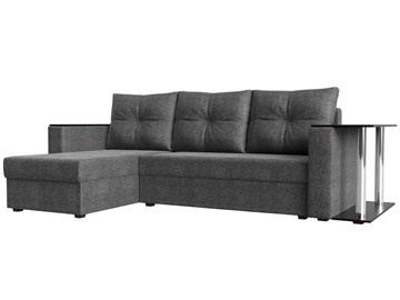 Угловой диван с оттоманкой Атланта Лайт, Серый (рогожка) в Хабаровске