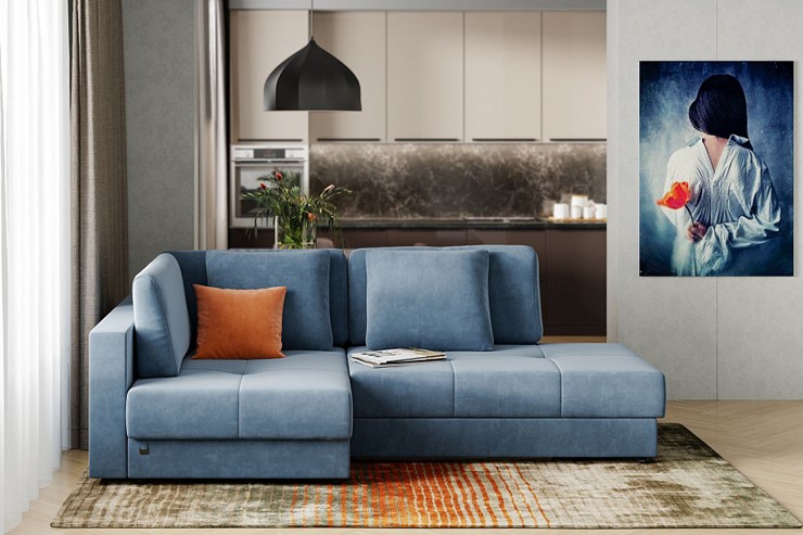 Угловой диван Манхэттен 1пф-2т, Оникс 17 в Хабаровске - изображение 1