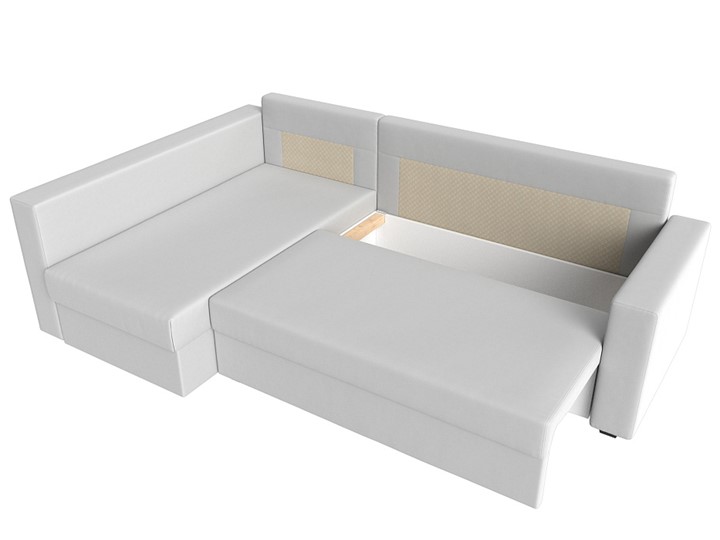 Угловой раскладной диван Мансберг, Белый (Экокожа) в Хабаровске - изображение 1