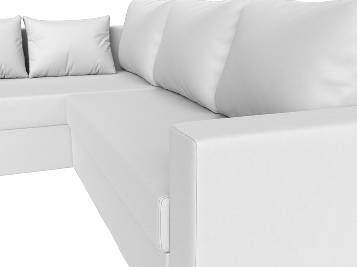 Угловой раскладной диван Мансберг, Белый (Экокожа) в Хабаровске - изображение 4
