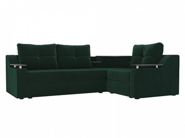 Угловой раскладной диван Тесей Боннель, Зеленый (Велюр) в Хабаровске