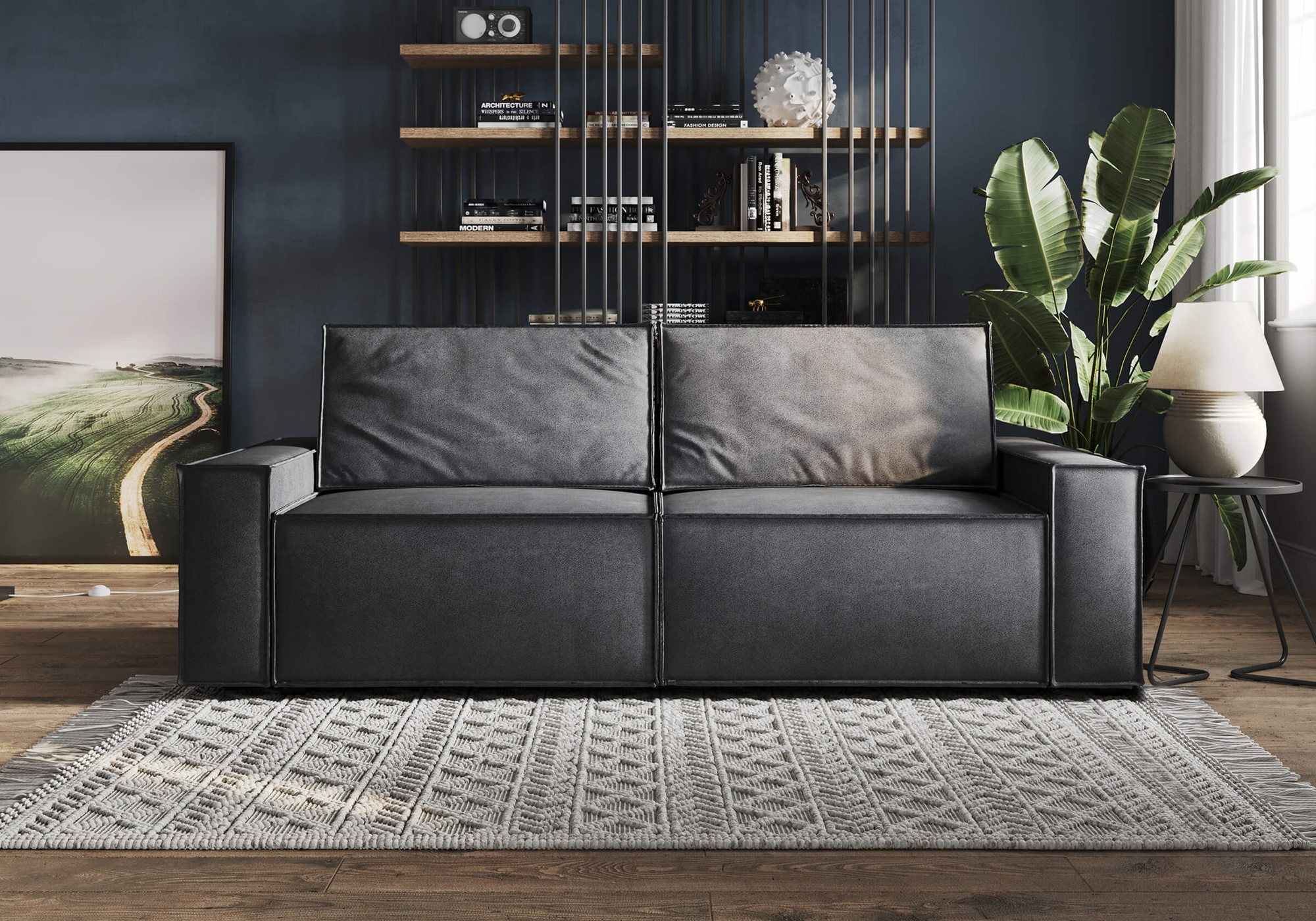 Диван прямой Loft, Микровелюр светло-серый в Хабаровске купить по низкой цене 112900 ₽