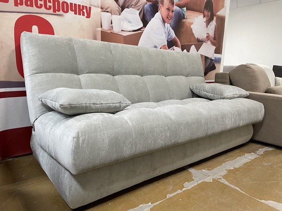 Прямой диван Лора Веста 2 ПРБЛ 2Energy Grey велюр в Хабаровске - изображение
