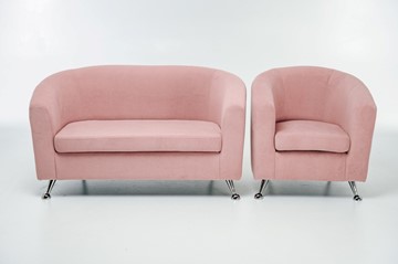 Комплект мебели Брамс  цвет розовый диван 2Д + кресло в Хабаровске