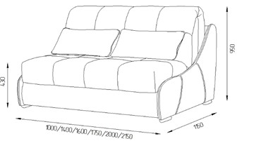 Прямой диван Токио 165 (ППУ) в Хабаровске - предосмотр 2