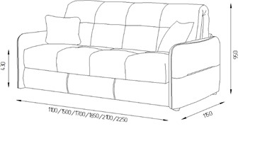 Прямой диван Токио 2 130 (ППУ) в Хабаровске - предосмотр 7