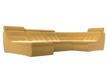 Модульный П-образный диван Холидей люкс, Желтый (микровельвет) в Хабаровске
