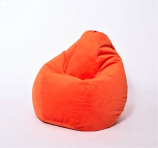 Кресло-мешок Груша большое, велюр однотон, оранжевое в Хабаровске