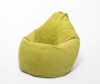 Кресло-мешок Груша малое, велюр однотон, травянное в Комсомольске-на-Амуре - предосмотр