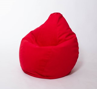 Кресло-мешок Груша большое, велюр однотон, красное в Хабаровске - предосмотр