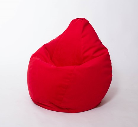 Кресло-мешок Груша большое, велюр однотон, красное в Комсомольске-на-Амуре - изображение