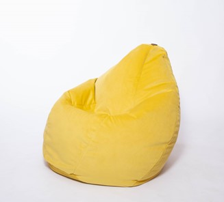 Кресло-мешок Груша большое, велюр однотон, лимонное в Комсомольске-на-Амуре