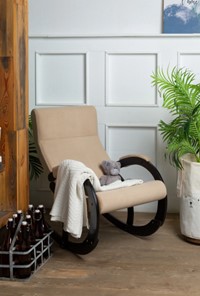 Кресло-качалка в гостиную Корсика, ткань Amigo Beige 34-Т-AB в Комсомольске-на-Амуре - предосмотр 8