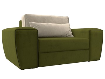 Кресло-кровать Лига-008, Зеленый\Бежевый (Микровельвет) НПБ в Хабаровске