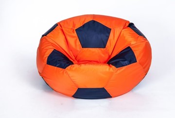 Кресло-мешок Мяч большой, оранжево-черный в Комсомольске-на-Амуре