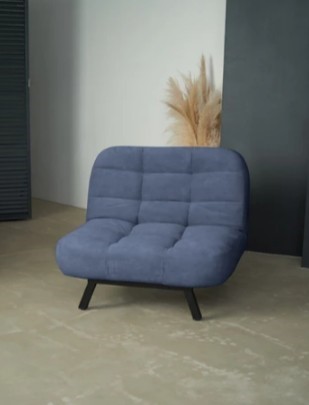 Мягкое кресло Абри опора металл (синий) в Комсомольске-на-Амуре - изображение 8