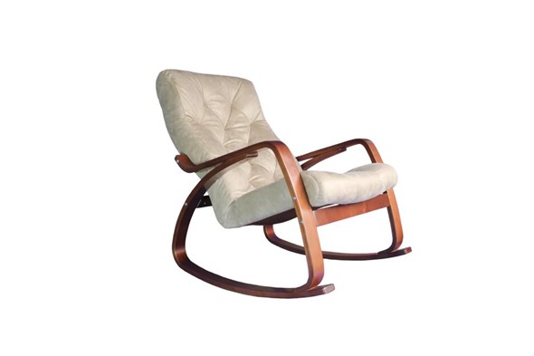 Кресло-качалка Гранд, замша крем в Хабаровске - изображение