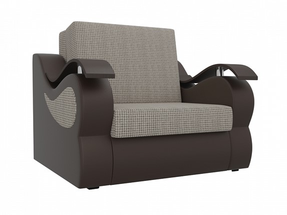 Кресло-кровать Меркурий (60), Корфу 02 (рогожка)/черный (экокожа) в Хабаровске - изображение