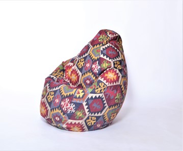 Кресло-мешок Груша малое, велюр принт, мехико графит в Комсомольске-на-Амуре