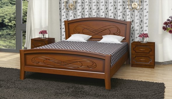 Кровать Карина-16 (Орех) 140х200 в Хабаровске - изображение