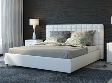 Кровать в спальню Corso-3 200x200, Экокожа (Белый) в Хабаровске