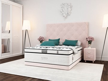 Спальная кровать Style Compact/Basement 180х200, Флок (Велсофт Винтажный розовый) в Хабаровске