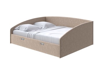 Двуспальная кровать Bono 160х200, Флок (Бентлей Какао) в Хабаровске