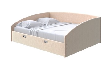 Двуспальная кровать Bono 160х200, Флок (Бентлей Песок) в Хабаровске