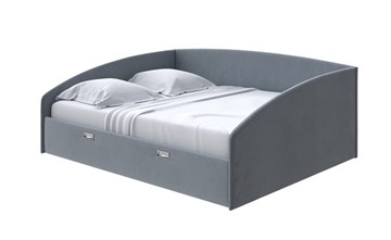 Кровать в спальню Bono 160х200, Велюр (Forest 17 Серый) в Хабаровске