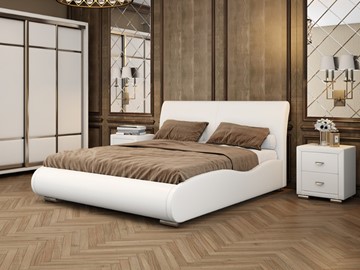 Кровать спальная Corso-8 Lite 160х200, Экокожа (Белый) в Хабаровске
