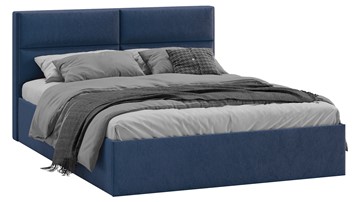 Кровать 2-спальная Глосс Тип 1 (Микровелюр Wellmart Blue) в Комсомольске-на-Амуре