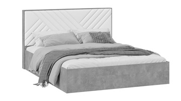 Кровать 2-х спальная Хилтон Тип 1 (Ателье светлый/Белый) в Комсомольске-на-Амуре