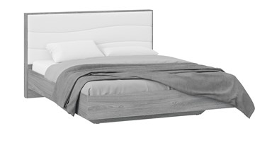 Кровать спальная Миранда тип 1 (Дуб Гамильтон/Белый глянец) в Хабаровске