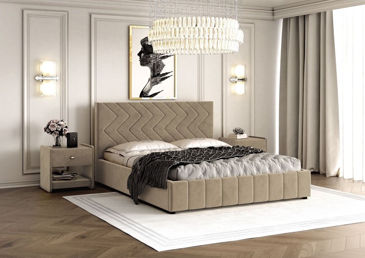 Кровать в спальню Нельсон Зиг Заг 160х200 (вариант 3) с основанием в Комсомольске-на-Амуре - изображение 1