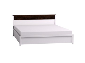 Двуспальная кровать Норвуд 32 с гибкими ламелями металл, Белый-Орех шоколадный в Хабаровске