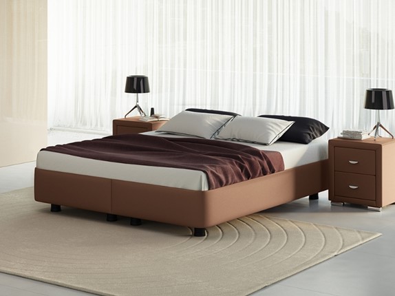 Спальная кровать Rocky Base Set 160х200, Экокожа (Бронзовый перламутр) в Хабаровске - изображение