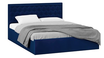 Кровать спальная с подъемным механизмом Порто (Велюр Confetti Blue) с заглушиной в Хабаровске