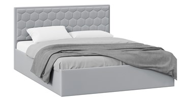 Кровать двуспальная с подъемным механизмом Порто (Велюр Confetti Silver) с заглушиной в Хабаровске