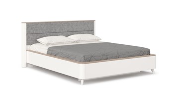 Кровать Стефания 1600 с кроватным основанием ЛД 413.150, Дуб Маувелла PR/Белый в Хабаровске