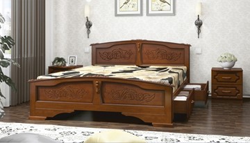 Кровать с выкатными ящиками Елена (Орех) 180х200 в Хабаровске
