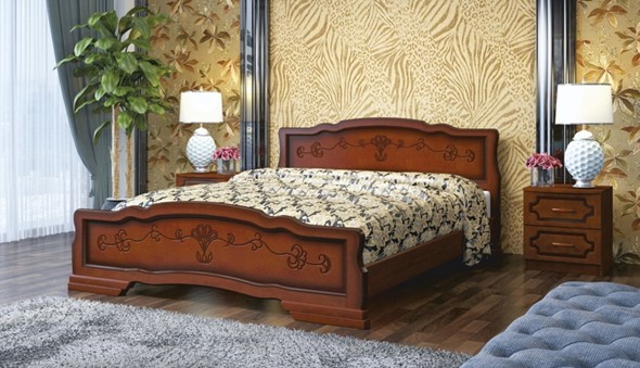 Кровать двуспальная Карина-6 (Орех) 160х200 в Хабаровске - изображение