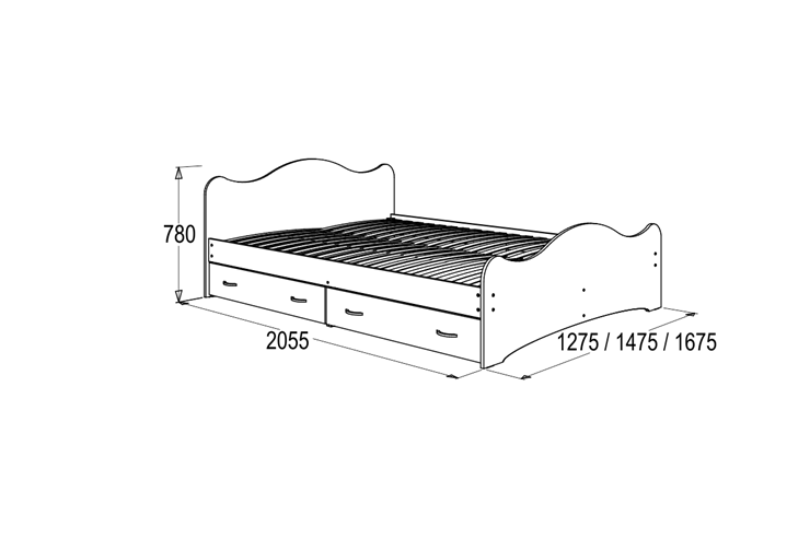 Кровать односпальная 6 с ящиками, 90х200 Венге с основанием в Хабаровске - изображение 1