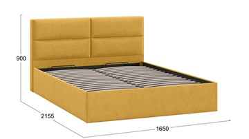 Двуспальная кровать с механизмом Глосс Тип 1 (Микровелюр Wellmart Yellow) в Хабаровске - предосмотр 1