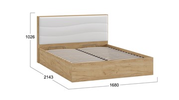 Кровать с подъемным механизмом Миранда тип 1 (Дуб крафт золотой/Белый глянец) в Хабаровске - предосмотр 1