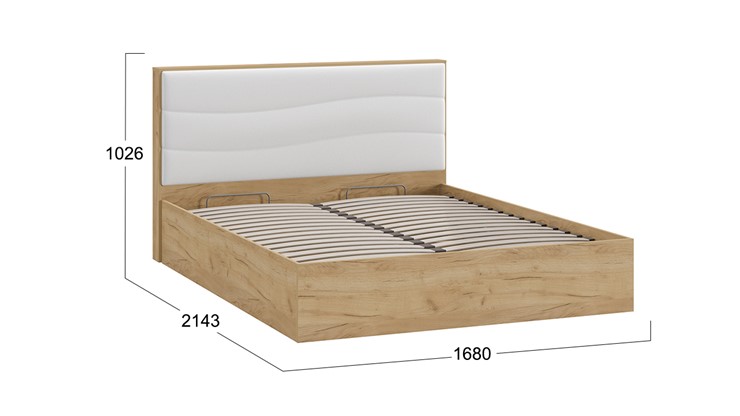 Кровать с подъемным механизмом Миранда тип 1 (Дуб крафт золотой/Белый глянец) в Хабаровске - изображение 1