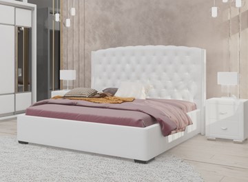 Кровать спальная Dario Slim 160x200, Экокожа (Белый) в Хабаровске