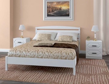 Спальная кровать Камелия-1 (Белый Античный) 140х200 в Хабаровске - предосмотр 1